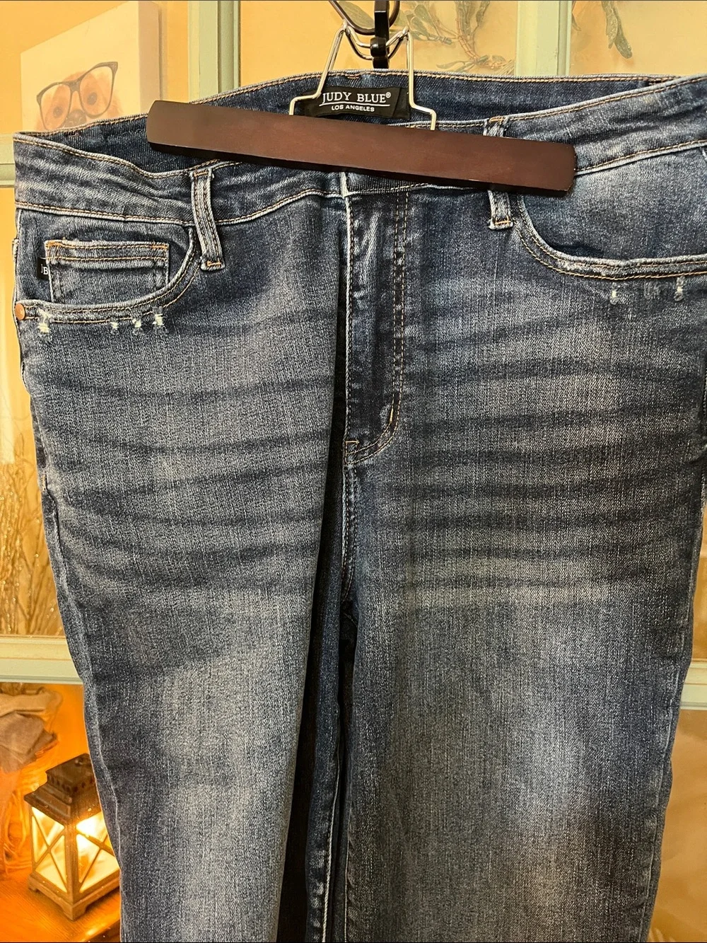 Judy Blue Dark Indigo cropped wide leg jeans